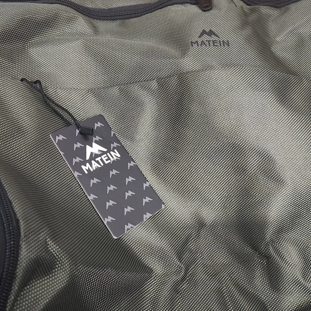 MATEIN Foldable Carry On Large‎ Double Layer Suit Bag Shoulder Strap GREEN